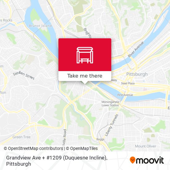 Grandview Ave + #1209 (Duquesne Incline) map