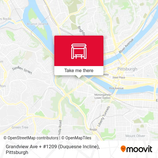 Grandview Ave + #1209 (Duquesne Incline) map