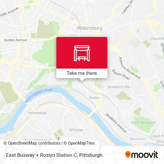 Mapa de East Busway + Roslyn Station C