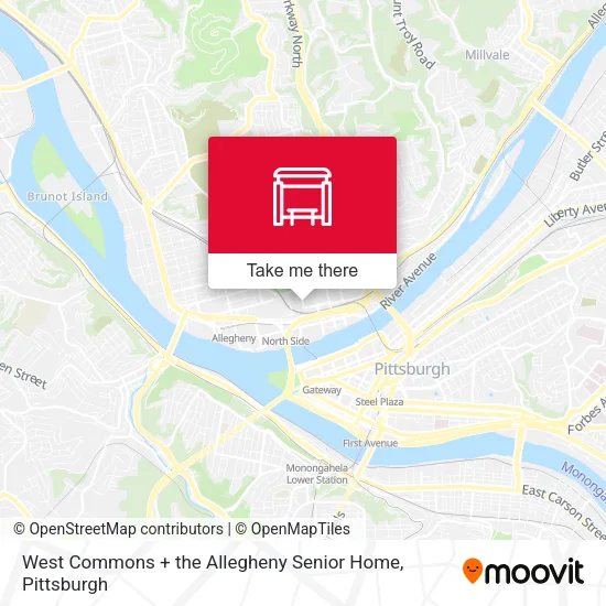 Mapa de West Commons + the Allegheny Senior Home