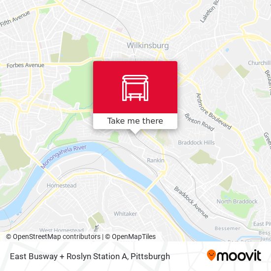 Mapa de East Busway + Roslyn Station A