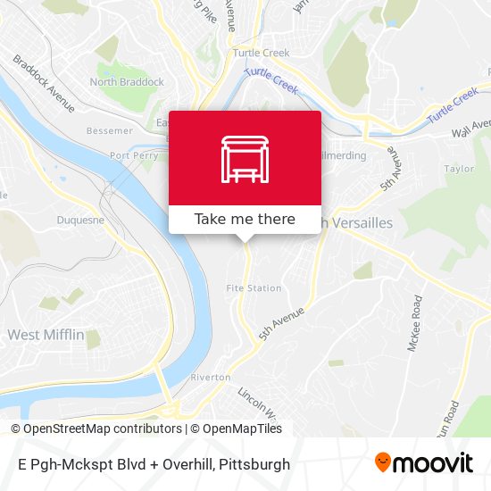 E Pgh-Mckspt Blvd + Overhill map