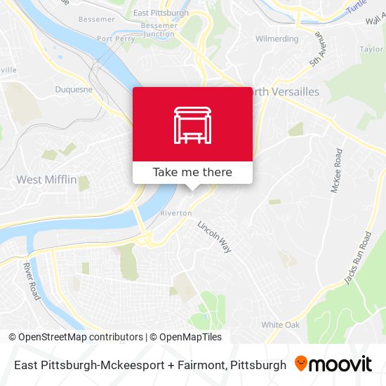 East Pittsburgh-Mckeesport + Fairmont map