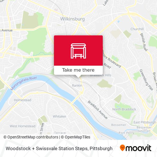 Woodstock + Swissvale Station Steps map