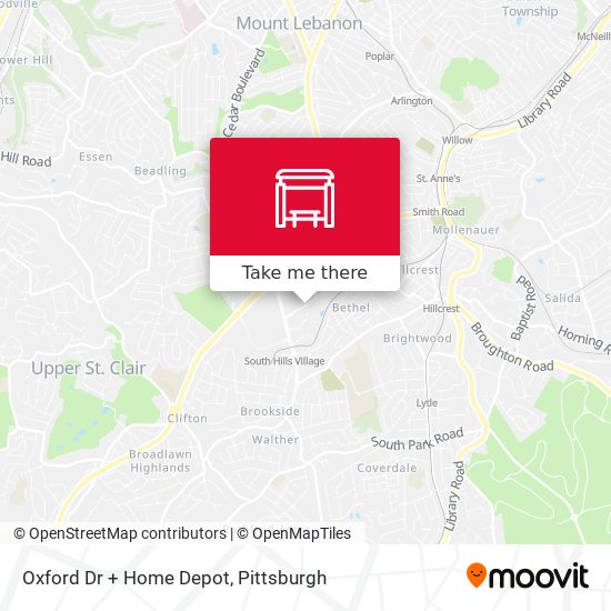 Oxford Dr + Home Depot map