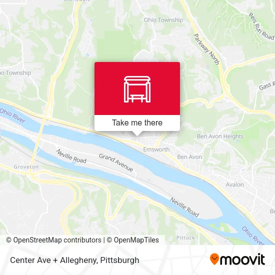 Mapa de Center Ave + Allegheny