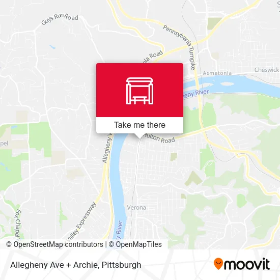 Mapa de Allegheny Ave + Archie