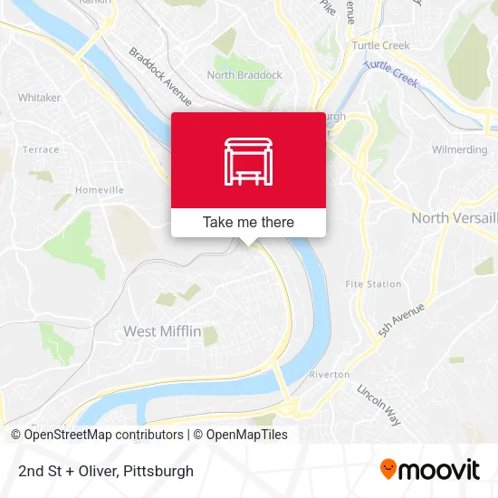Mapa de 2nd St + Oliver