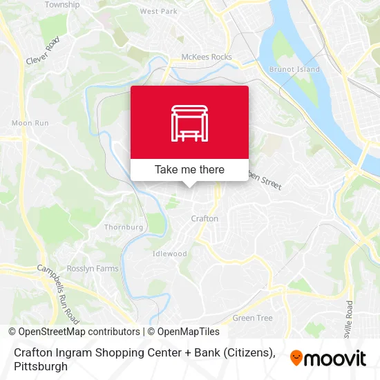 Crafton Ingram Shopping Center + Bank (Citizens) map