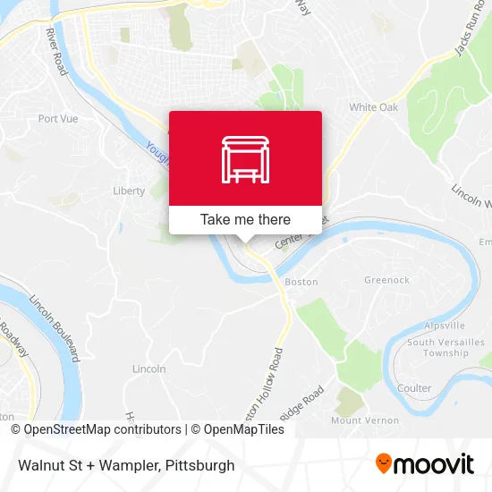 Walnut St + Wampler map