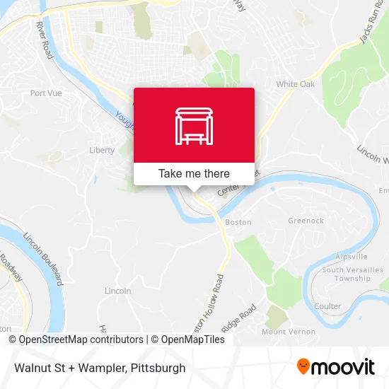 Walnut St + Wampler map