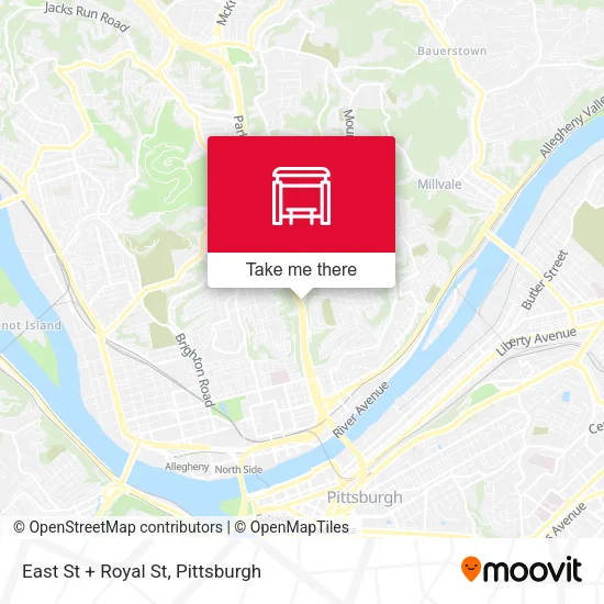 East St + Royal St map
