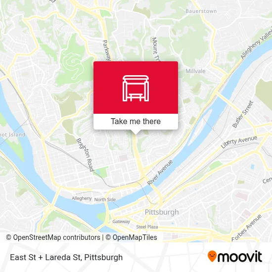 East St + Lareda St map