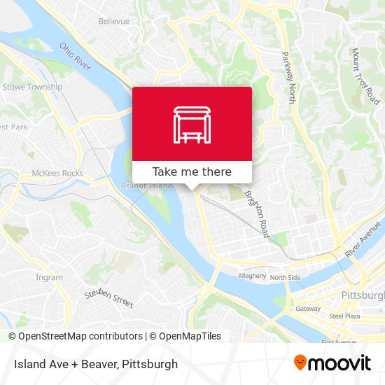 Island Ave + Beaver map
