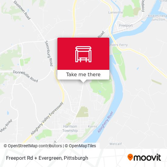 Freeport Rd + Evergreen map