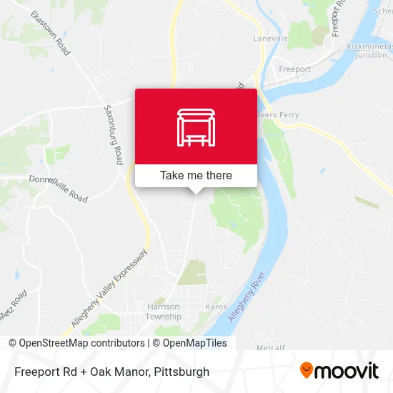 Freeport Rd + Oak Manor map