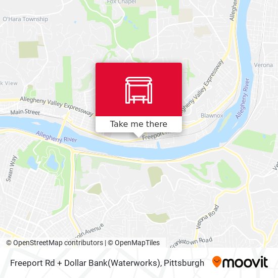 Freeport Rd + Dollar Bank(Waterworks) map