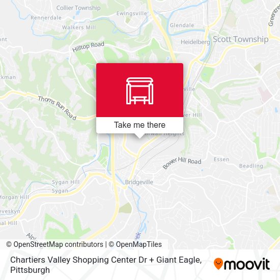 Chartiers Valley Shopping Center Dr + Giant Eagle map