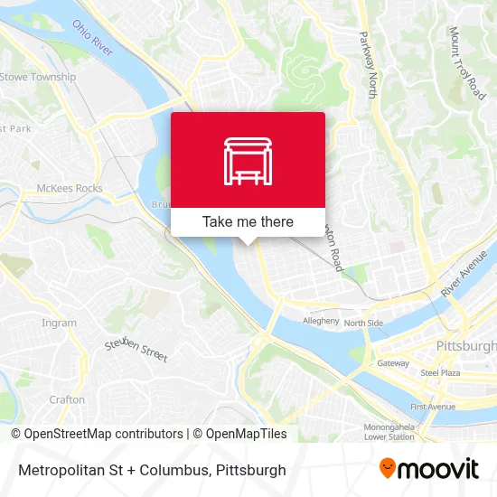 Metropolitan St + Columbus map