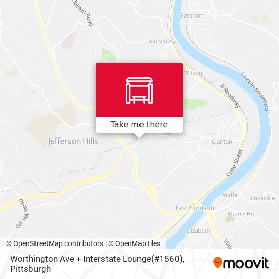 Worthington Ave + Interstate Lounge(#1560) map