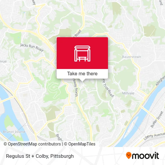 Regulus St + Colby map
