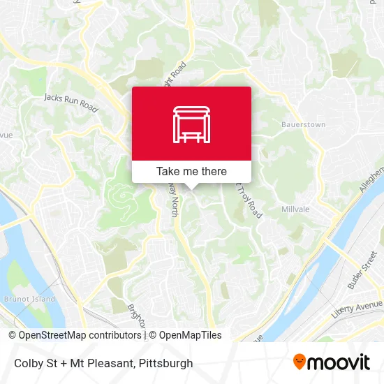 Colby St + Mt Pleasant map