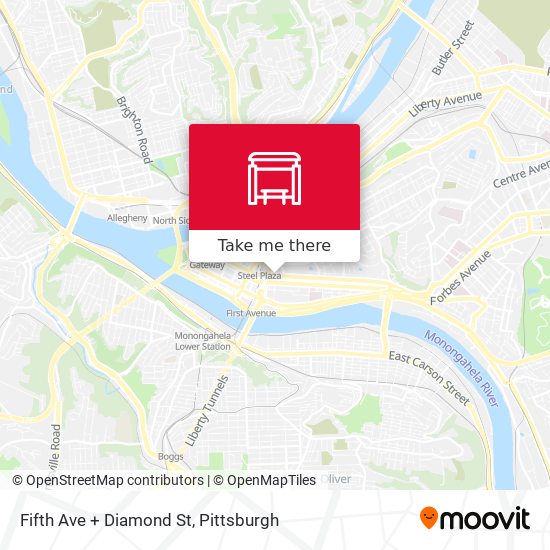 Fifth Ave + Diamond St map
