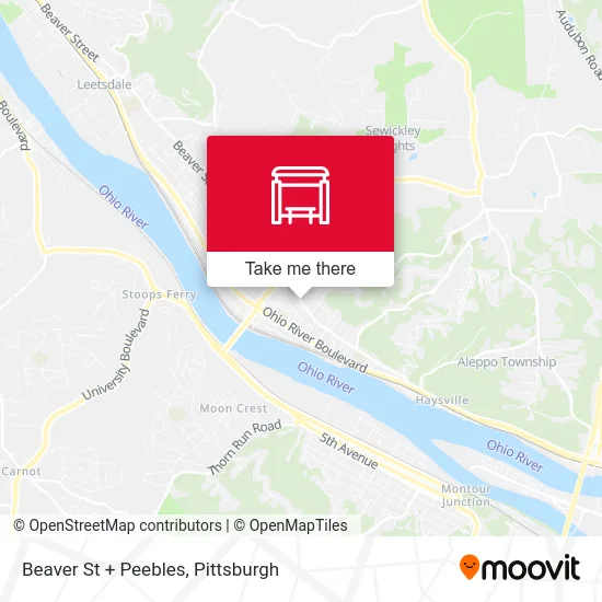 Beaver St + Peebles map