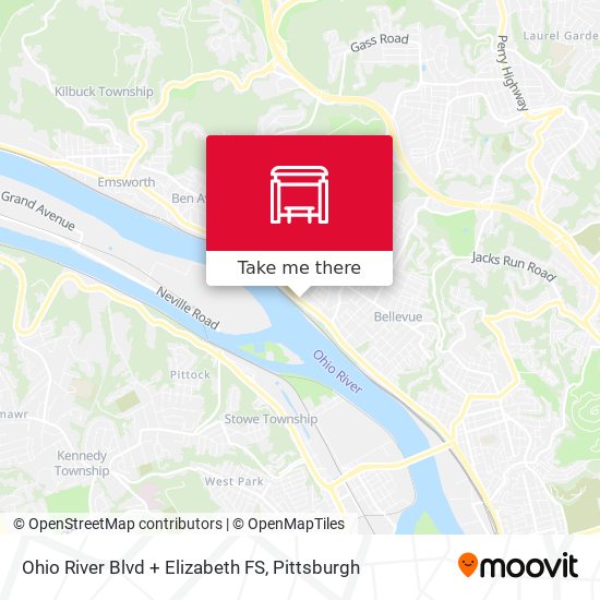 Ohio River Blvd + Elizabeth FS map