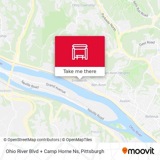Mapa de Ohio River Blvd + Camp Horne Ns
