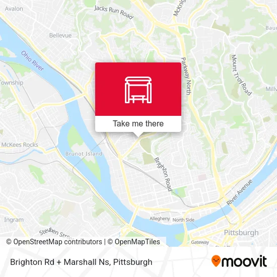 Mapa de Brighton Rd + Marshall Ns