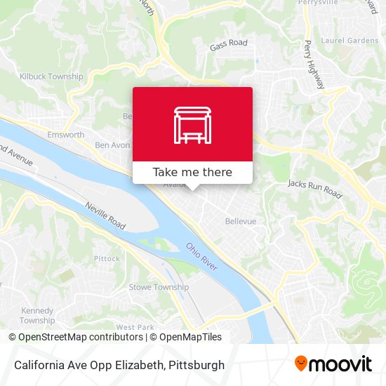 Mapa de California Ave Opp Elizabeth