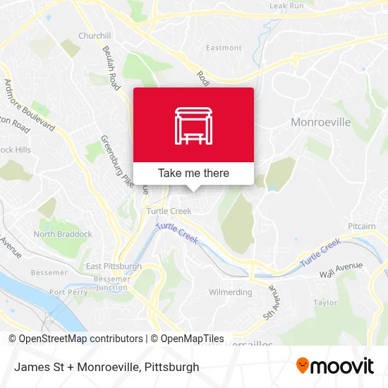 James St + Monroeville map