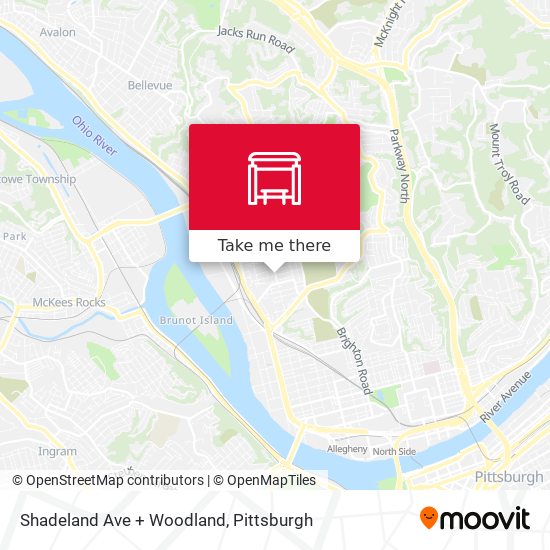 Mapa de Shadeland Ave + Woodland