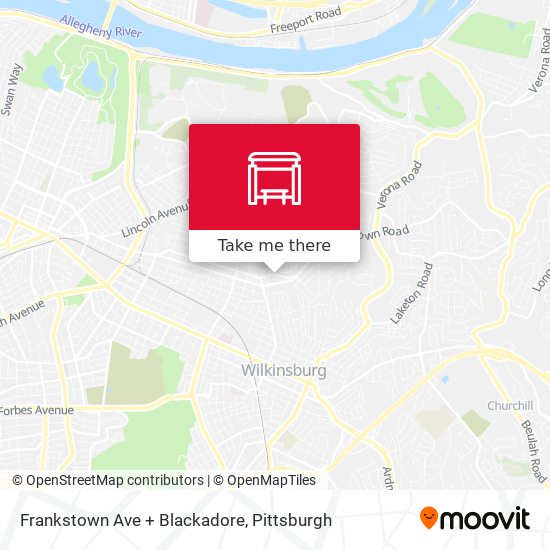 Frankstown Ave + Blackadore map