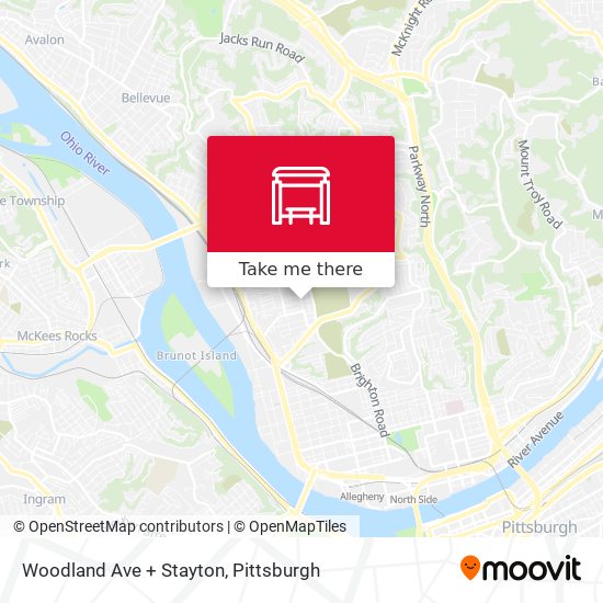 Woodland Ave + Stayton map