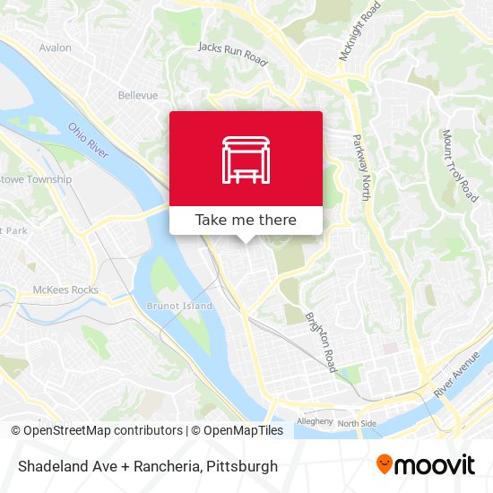Shadeland Ave + Rancheria map