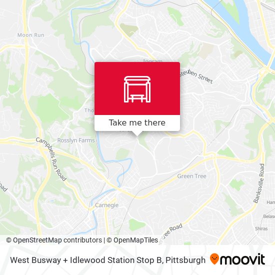 West Busway + Idlewood Station Stop B map