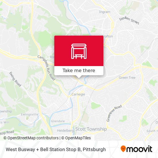 West Busway + Bell Station Stop B map