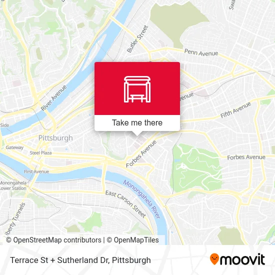 Terrace St + Sutherland Dr map