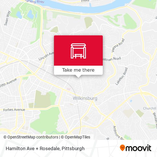 Mapa de Hamilton Ave + Rosedale