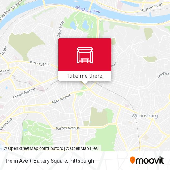 Mapa de Penn Ave + Bakery Square
