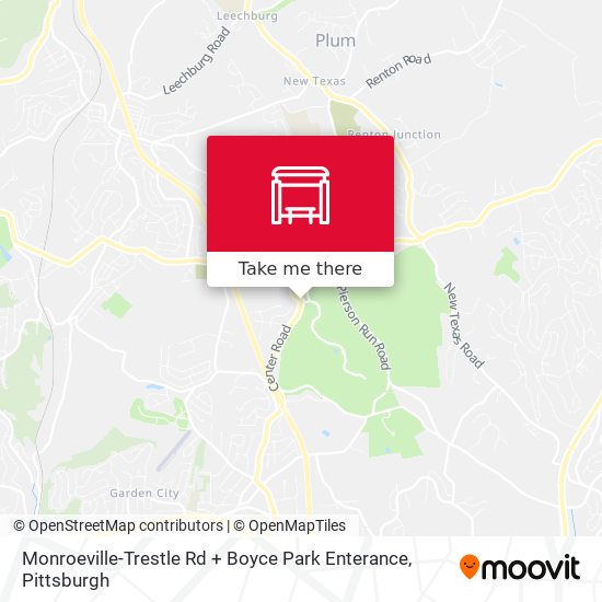 Monroeville-Trestle Rd + Boyce Park Enterance map