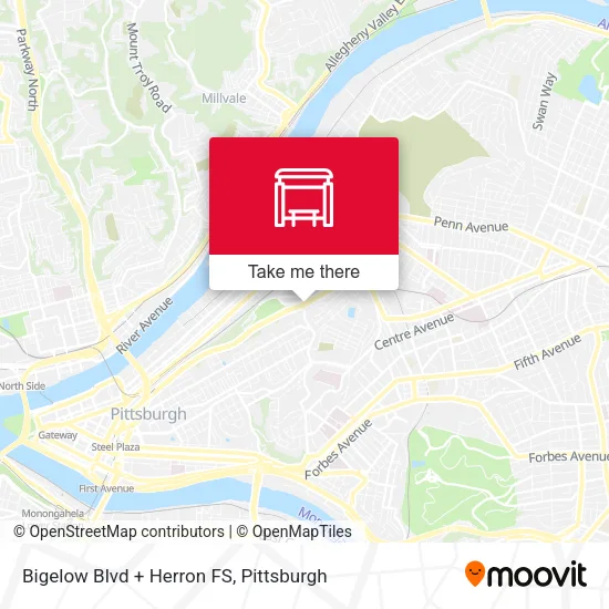Mapa de Bigelow Blvd + Herron FS