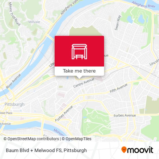 Baum Blvd + Melwood FS map