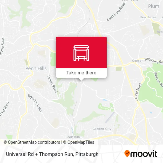 Universal Rd + Thompson Run map
