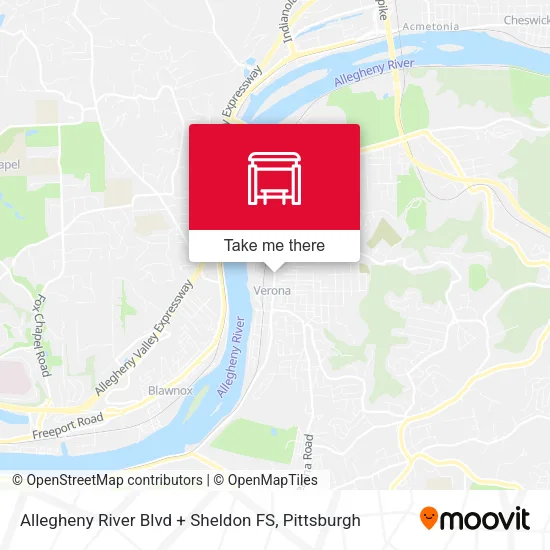 Mapa de Allegheny River Blvd + Sheldon FS