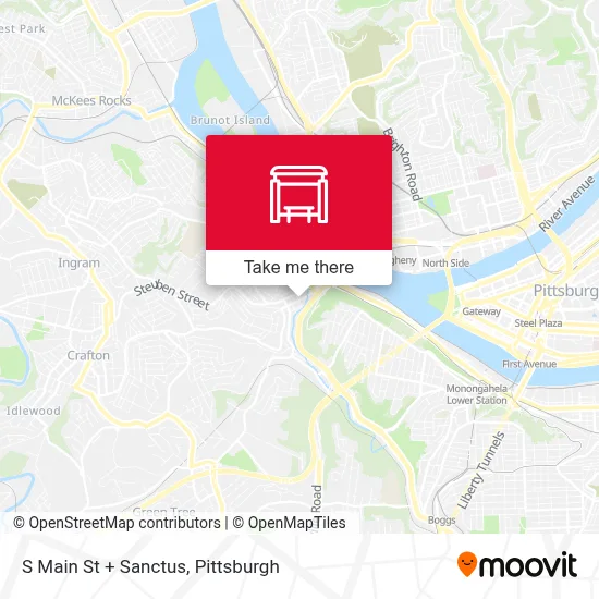 S Main St + Sanctus map