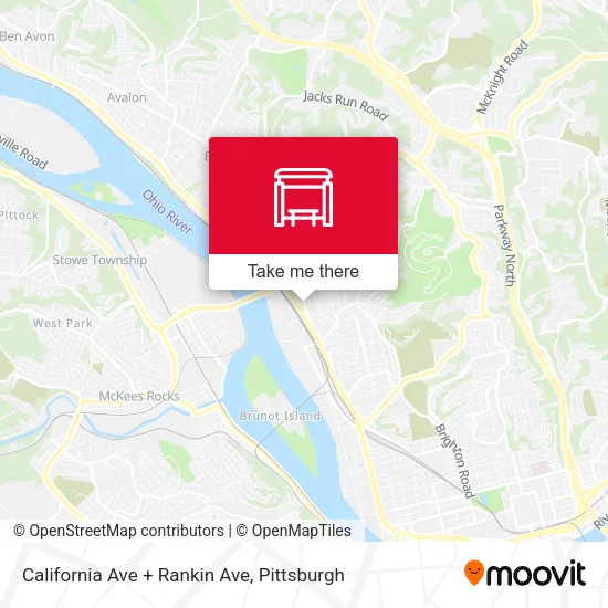 Mapa de California Ave + Rankin Ave