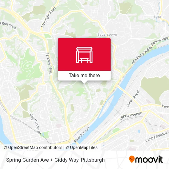 Spring Garden Ave + Giddy Way map